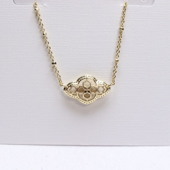 Kendra Scott Gold Tone Abbie Pendant Necklace $58 New - Picture 2 of 3